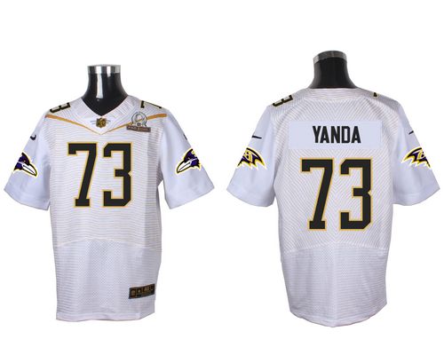 Nike Ravens #73 Marshal Yanda White 2016 Pro Bowl Men's Stitched NFL Elite Jersey
